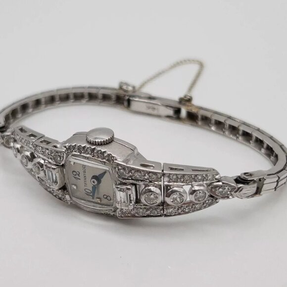 Tiffany & Co 1.5+ CT Diamond 14k White Gold Platinum Women's Watch!! - Picture 3 of 7